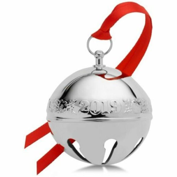 Mikasa Wallace 2019 Silver-Plated Sleigh Bell-49th Edition Ornament - Picture 1 of 2